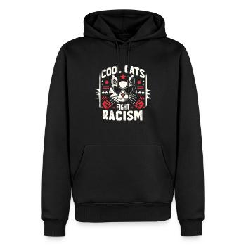 Les chats luttent contre le racisme Antiracisme - Sweat à capuche Premium bio Homme - noir - Devant - Nico (187cm)