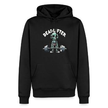 Zombie Deadlifter Deadlift Bodybuilding Workout - Männer Premium Bio Hoodie - Schwarz - Vorne - Nico (187cm)