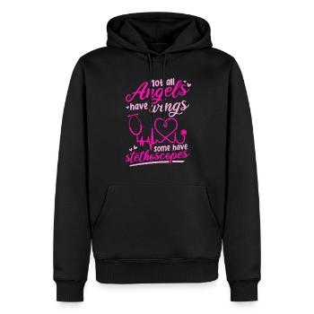 Infirmière autorisée Infirmière hospitalière Vie d’infirmière - Sweat à capuche Premium bio Homme - noir - Devant - Nico (187cm)