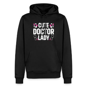 Cute Doctor Lady - Médecin de l’hôpital - Sweat à capuche Premium bio Homme - noir - Devant - Nico (187cm)