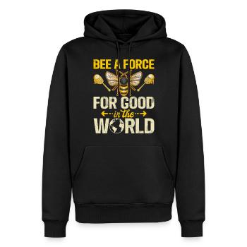 Bee Gifts - Men’s Premium Organic Hoodie - black - Front - Nico (187cm)