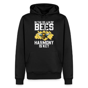 Bee Gifts - Men’s Premium Organic Hoodie - black - Front - Nico (187cm)