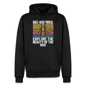 Bee Gifts - Men’s Premium Organic Hoodie - black - Front - Nico (187cm)