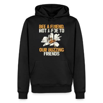Bee Gifts - Men’s Premium Organic Hoodie - black - Front - Nico (187cm)