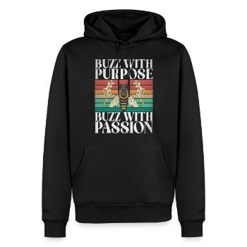 Bee Gifts - Men’s Premium Organic Hoodie - black - Front - Nico (187cm)