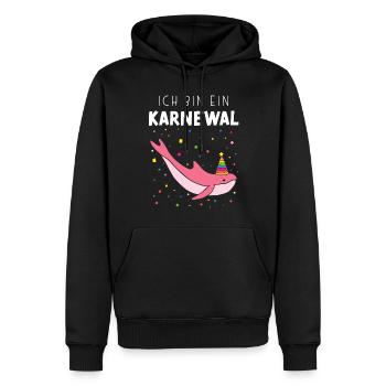 Ich bin ein Karnewal Kölner Karneval Konfetti Wal - Männer Premium Bio Hoodie - Schwarz - Vorne - Nico (187cm)
