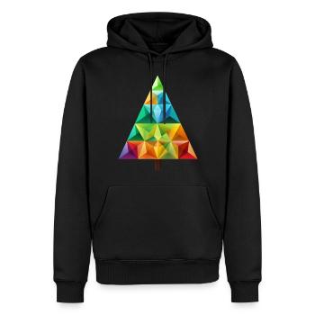 Magie festive colorée : Sapin de Noël arc-en-ciel - Sweat à capuche Premium bio Homme - noir - Devant - Nico (187cm)