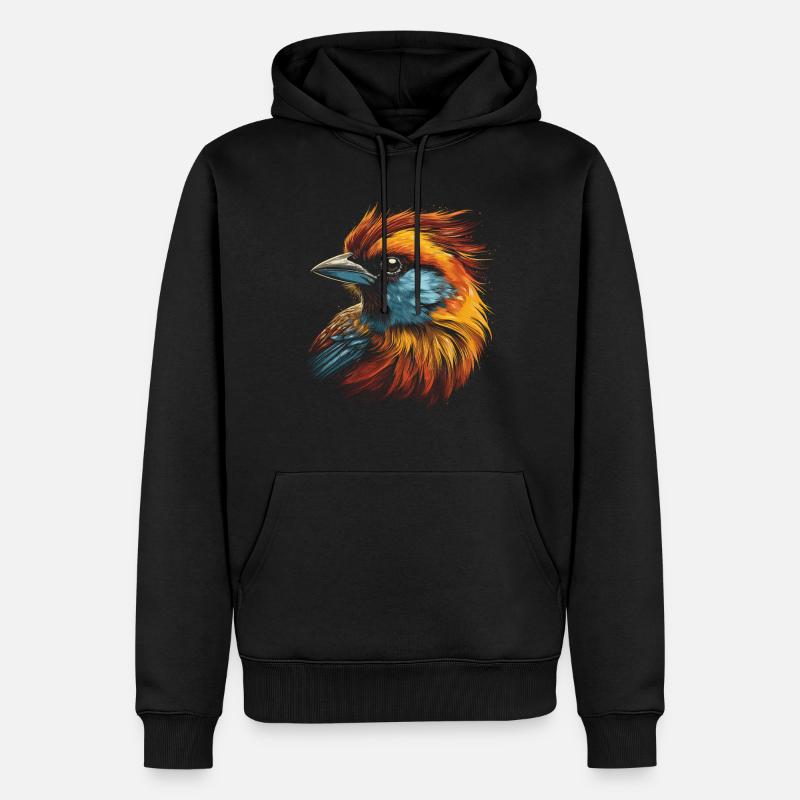 Moineau, Majestueux, Animaux, Tropical - Sweat à capuche Premium bio Homme - noir