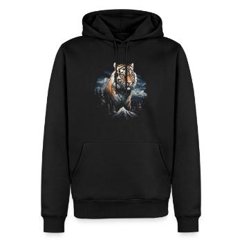 Tiger Natur Tiere - Männer Premium Bio Hoodie - Schwarz - Vorne - Nico (187cm)