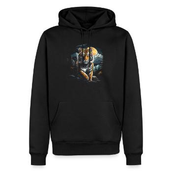 Tiger Natur Tiere - Männer Premium Bio Hoodie - Schwarz - Vorne - Nico (187cm)