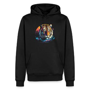 Majestic Tiger Wilderness Wild Powerful - Men’s Premium Organic Hoodie - black - Front - Nico (187cm)