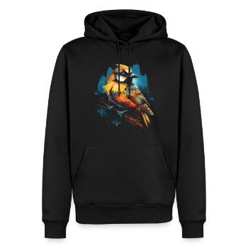 Majestätisch Vogel Illustration Vogelliebhaber - Männer Premium Bio Hoodie - Schwarz - Vorne - Nico (187cm)