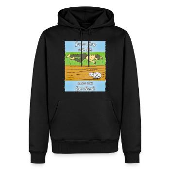 MENSCH TRAURIG KATZE - Männer Premium Bio Hoodie - Schwarz - Vorne - Nico (187cm)