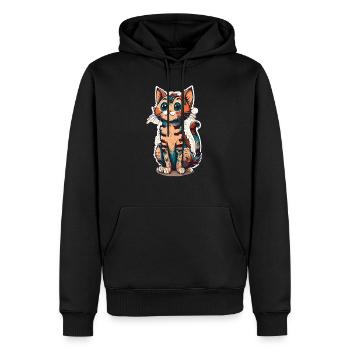 Süßes ausgefallenes Kätzchen | Liebe Katzenfreunde - Männer Premium Bio Hoodie - Schwarz - Vorne - Nico (187cm)