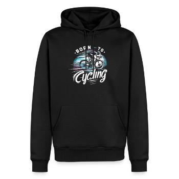 Born To Cycling Rennrad Bike Radsport Fahrrad - Männer Premium Bio Hoodie - Schwarz - Vorne - Nico (187cm)