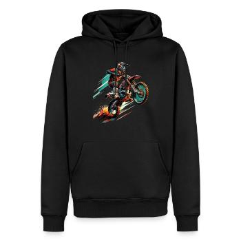 Motocross Moto Motocross Pilote Motocross Motocross - Sweat à capuche Premium bio Homme - noir - Devant - Nico (187cm)