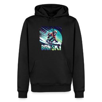 Born To Ski Ski Dicton De Ski Après-Ski - Sweat à capuche Premium bio Homme - noir - Devant - Nico (187cm)