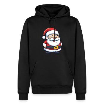 Père Noël drôle de Noël - Sweat à capuche Premium bio Homme - noir - Devant - Nico (187cm)