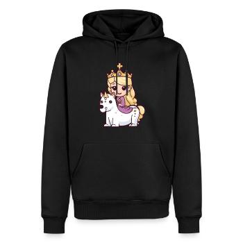 Princesse Cheval Mignon - Sweat à capuche Premium bio Homme - noir - Devant - Nico (187cm)
