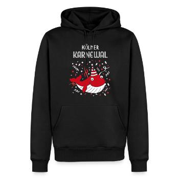 Echter Kölner Echte Kölnerin Karneval Konfetti - Männer Premium Bio Hoodie - Schwarz - Vorne - Nico (187cm)