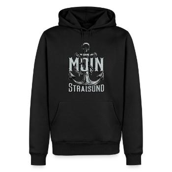 Moin Stralsung - Männer Premium Bio Hoodie - Schwarz - Vorne - Nico (187cm)