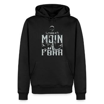 Moin Föhr - Männer Premium Bio Hoodie - Schwarz - Vorne - Nico (187cm)