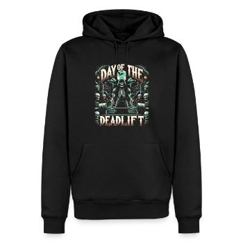 Horror Deadlifter Bodybuilding - Fitness Gym - Männer Premium Bio Hoodie - Schwarz - Vorne - Nico (187cm)