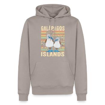Galapagos Island - Men’s Premium Organic Hoodie - taupe - Front - Nico (187cm)