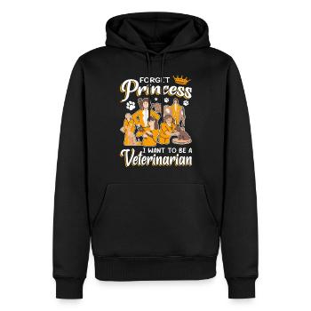 Oubliez la princesse, je veux être vétérinaire - Sweat à capuche Premium bio Homme - noir - Devant - Nico (187cm)