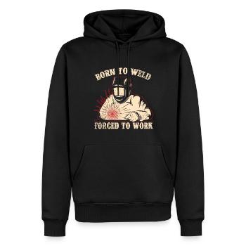 Schweißschweißarbeiterin Metallbearbeitungs - Männer Premium Bio Hoodie - Schwarz - Vorne - Nico (187cm)