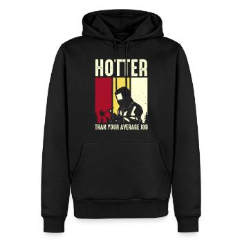 Schweißschweißarbeiterin Metallbearbeitungs - Männer Premium Bio Hoodie - Schwarz - Vorne - Nico (187cm)