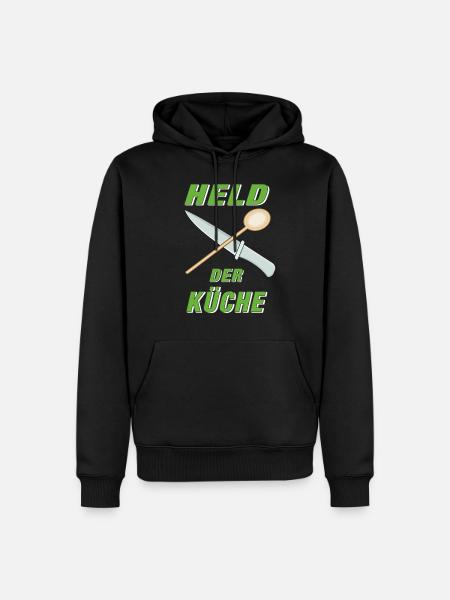 HELD DER KÜCHE - Männer Premium Bio Hoodie - Schwarz