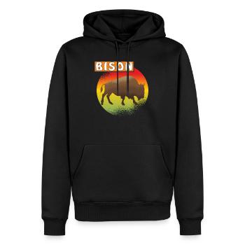 BISON - Sweat à capuche Premium bio Homme - noir - Devant - Nico (187cm)