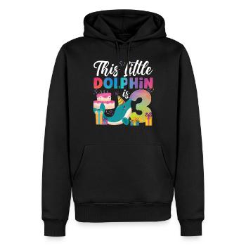 Dolphin 3rd Birthday Watercolor - Männer Premium Bio Hoodie - Schwarz - Vorne - Nico (187cm)
