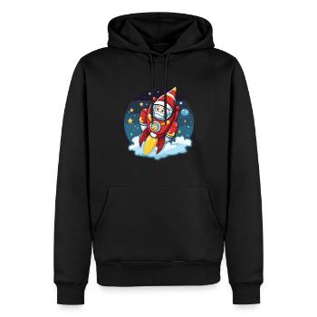 Weihnachtsmann Rakete Santa Weihnachten - Männer Premium Bio Hoodie - Schwarz - Vorne - Nico (187cm)