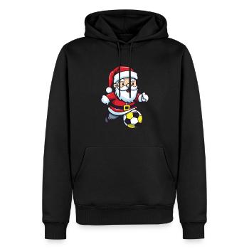 Père Noël Football Sports Noël - Sweat à capuche Premium bio Homme - noir - Devant - Nico (187cm)