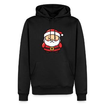 Père Noël drôle de Noël - Sweat à capuche Premium bio Homme - noir - Devant - Nico (187cm)