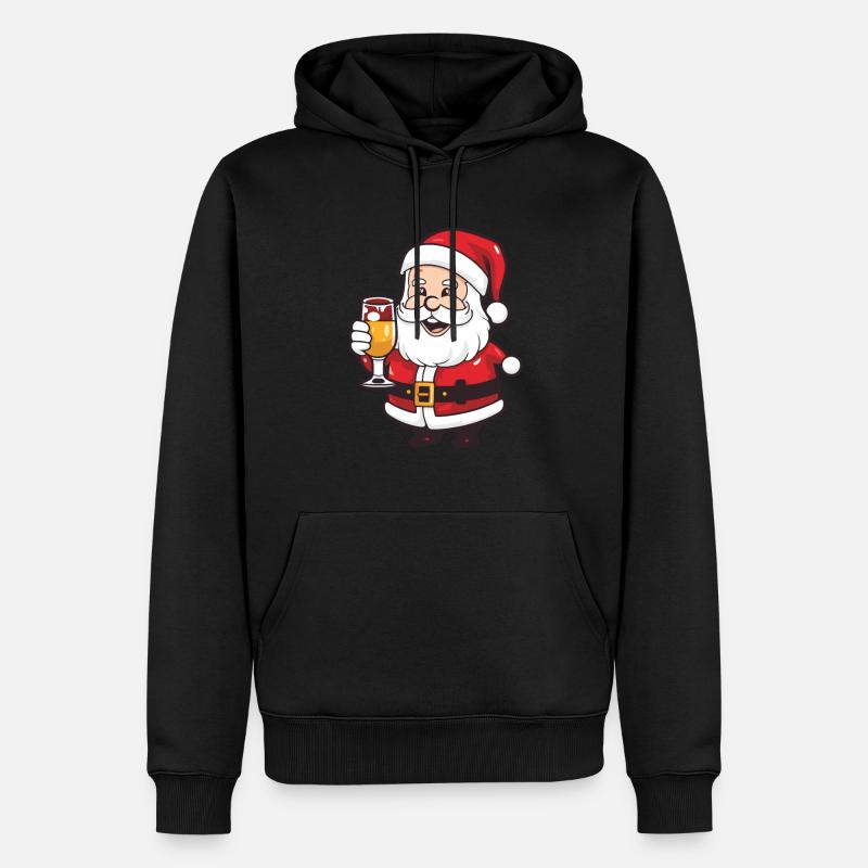 Weihnachtsmann Drinking Comic Weihnachten - Männer Premium Bio Hoodie - Schwarz