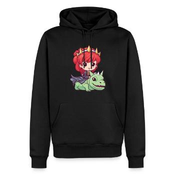 Prinzessin Drache Niedlich - Männer Premium Bio Hoodie - Schwarz - Vorne - Nico (187cm)