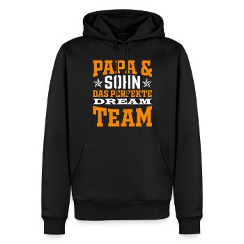 Vater und Sohn das perfekte Team Papa und Sohn - Männer Premium Bio Hoodie - Schwarz - Vorne - Nico (187cm)