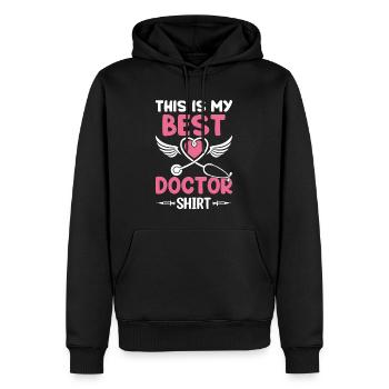 This Is My Best Doctor Shirt Emergency Doctor - Männer Premium Bio Hoodie - Schwarz - Vorne - Nico (187cm)