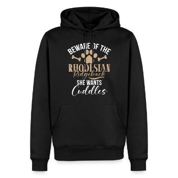 Rhodesian Ridgeback Gifts - Men’s Premium Organic Hoodie - black - Front - Nico (187cm)