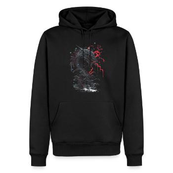 Japanisch Japanisch Landschaft Asien Mystisch - Männer Premium Bio Hoodie - Schwarz - Vorne - Nico (187cm)