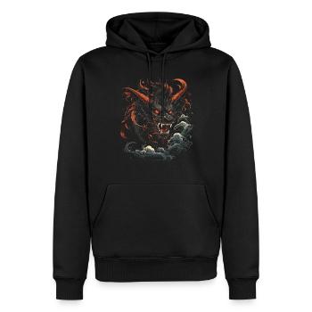 Japanisch Tattoo Nacht Mystisch Japan - Männer Premium Bio Hoodie - Schwarz - Vorne - Nico (187cm)