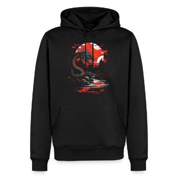 Japanisch Tattoo Nacht Mystisch Japan - Männer Premium Bio Hoodie - Schwarz - Vorne - Nico (187cm)