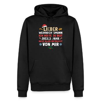 Weihnachten Humor Unartig - Männer Premium Bio Hoodie - Schwarz - Vorne - Nico (187cm)