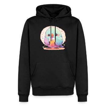 Inséparable kawaii boit Boba Bubble Tea Chibi - Sweat à capuche Premium bio Homme - noir - Devant - Nico (187cm)