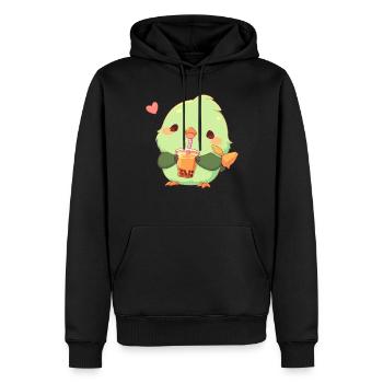 Inséparable kawaii boit Boba Bubble Tea Chibi - Sweat à capuche Premium bio Homme - noir - Devant - Nico (187cm)