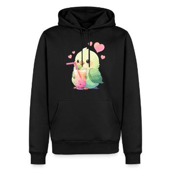 Inséparable kawaii boit Boba Bubble Tea Chibi - Sweat à capuche Premium bio Homme - noir - Devant - Nico (187cm)