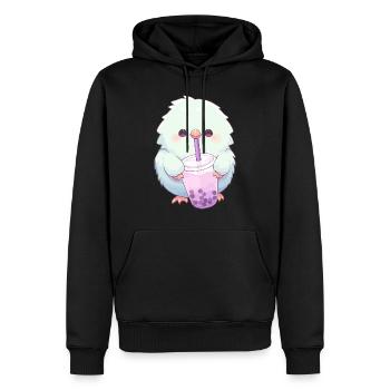 Inséparable kawaii boit Boba Bubble Tea Chibi - Sweat à capuche Premium bio Homme - noir - Devant - Nico (187cm)